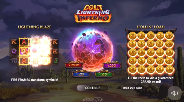 Colt Lightning Inferno ecran principal